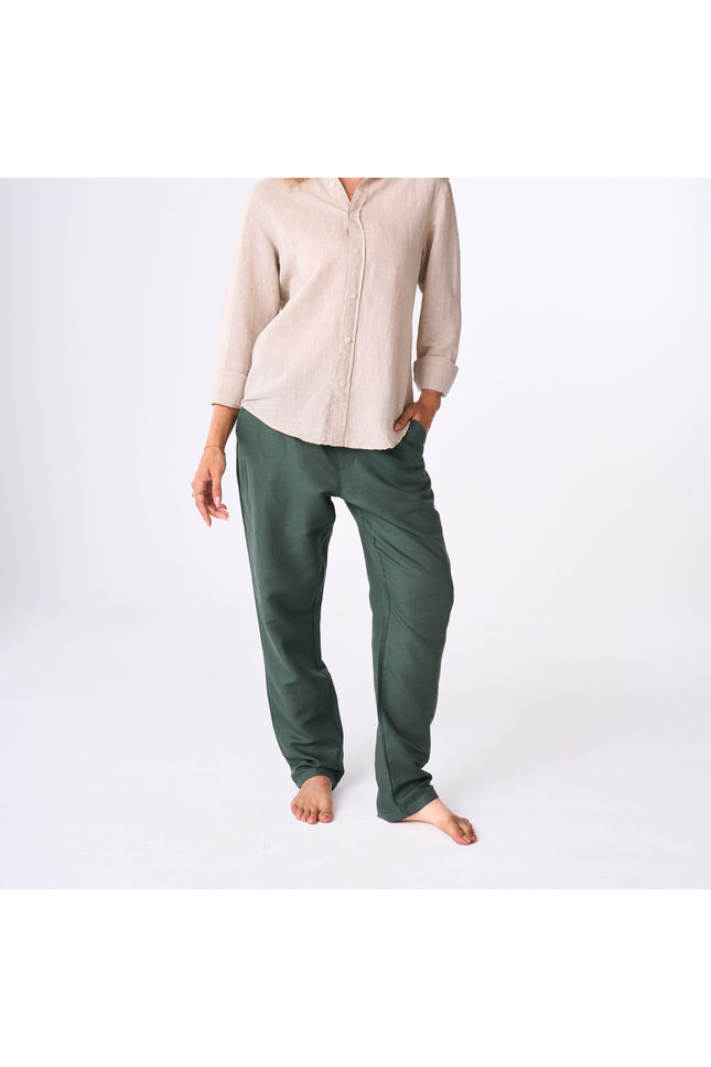 Women's Olive Linen Pants