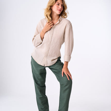Women's Olive Linen Pants