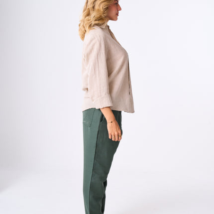 Women's Beige Linen Shirt