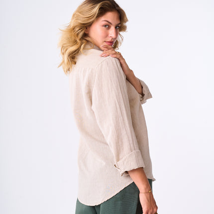 Women's Beige Linen Shirt