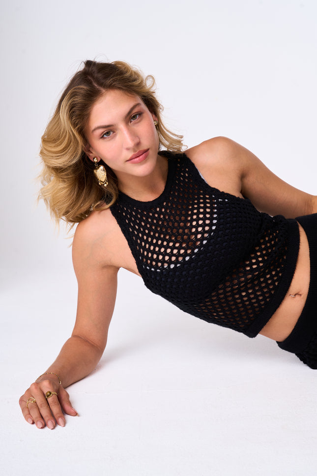 Black Knitted Top