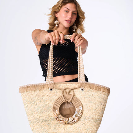 Straw Tote - sea shell - Bag