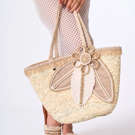 Straw Tote - feather like - Bag