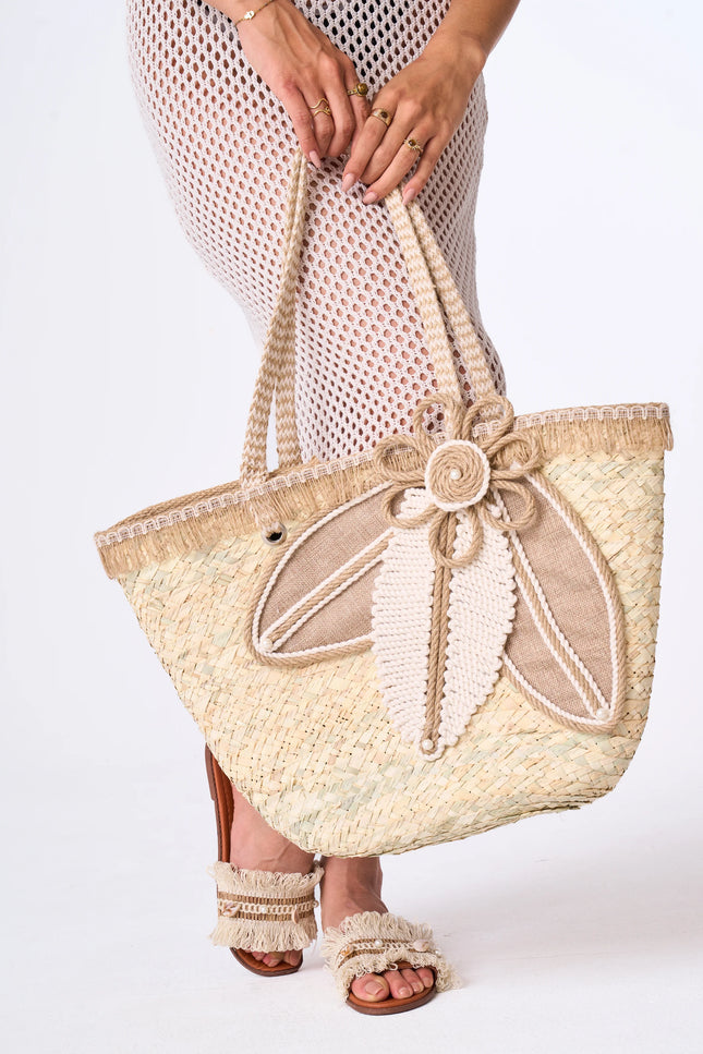 Straw Tote - feather like - Bag
