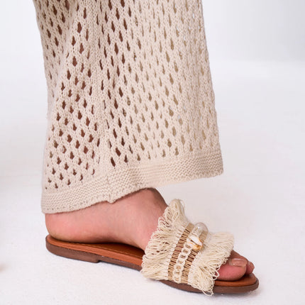 Beige Knitted Pants