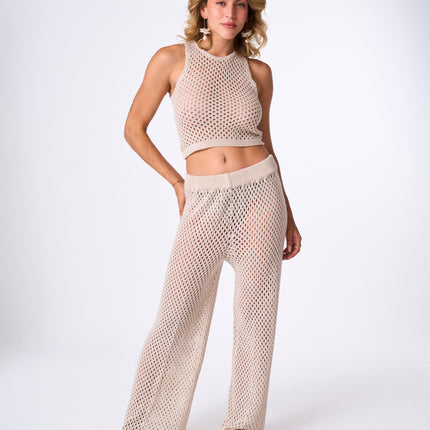Beige Knitted Pants