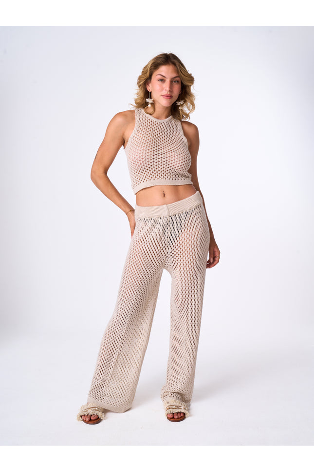 Beige Knitted Pants