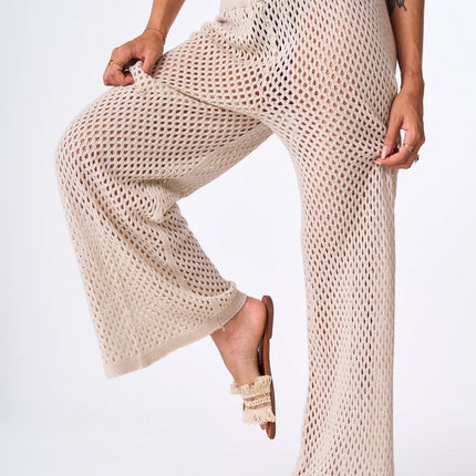 Beige Knitted Pants