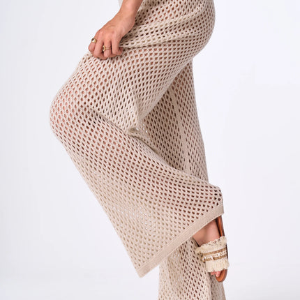 Beige Knitted Pants