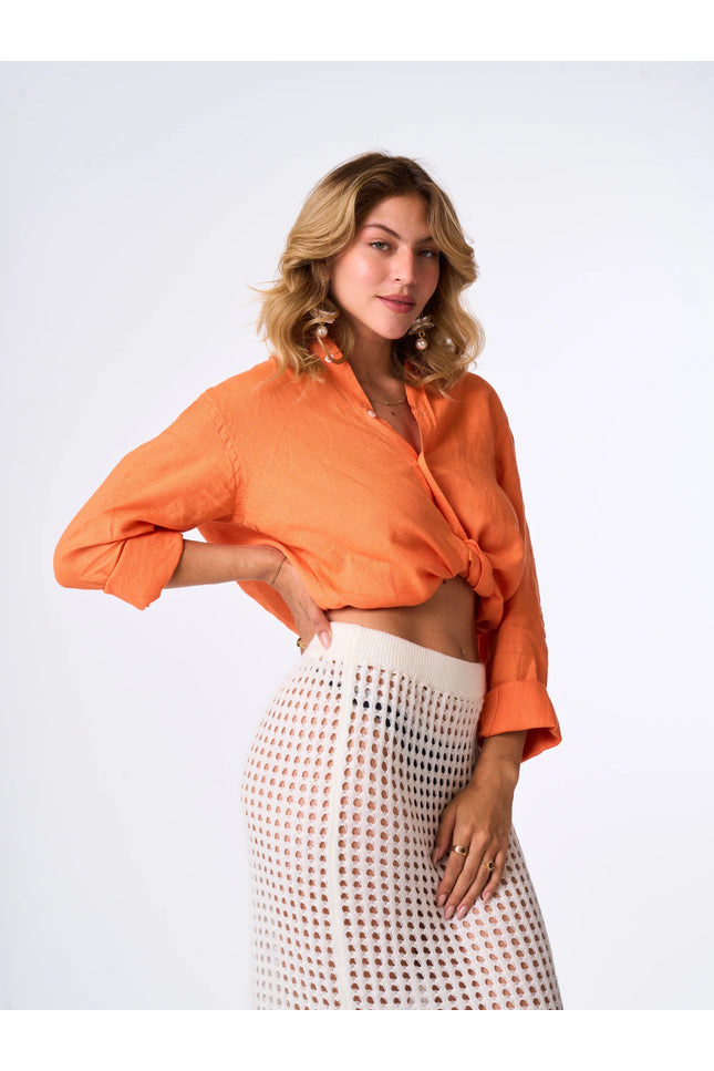 Off-White Crochet Knit Beach Skirt