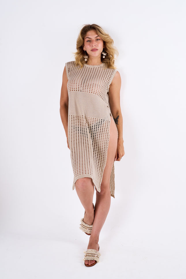 Beige knitted Beach Dress