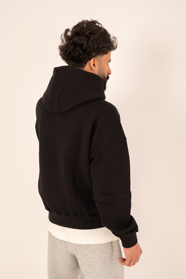 Black Boxy Fit Hoodie