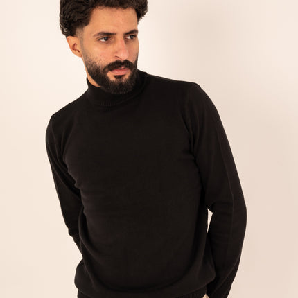 Black Half Neck Knitted Sweater