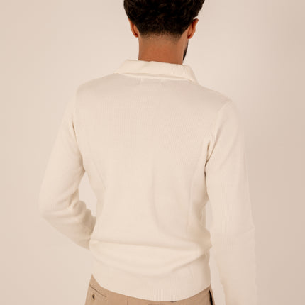 White Milano Knit Polo