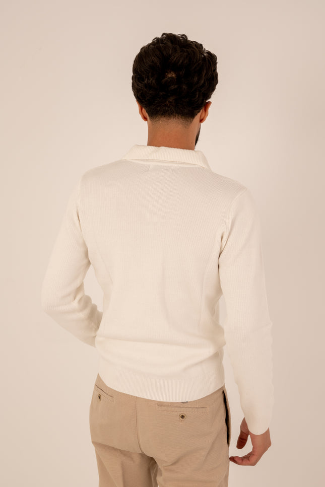 White Milano Knit Polo
