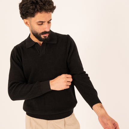 Black Milano Knit Polo