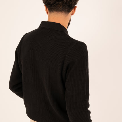 Black Milano Knit Polo