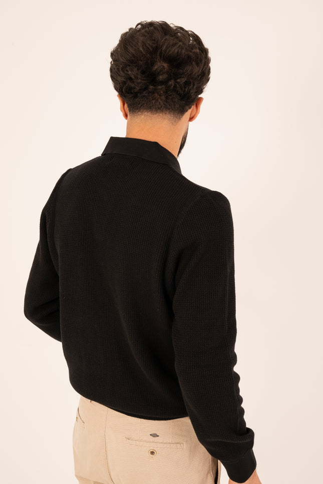 Black Milano Knit Polo