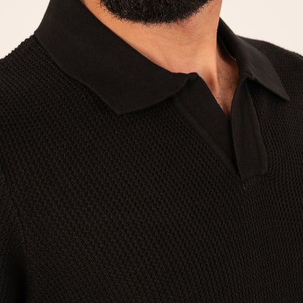 Black Milano Knit Polo
