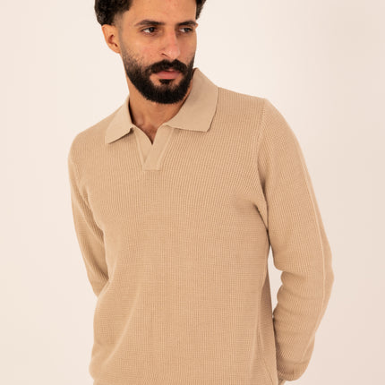 Beige Milano Knit Polo