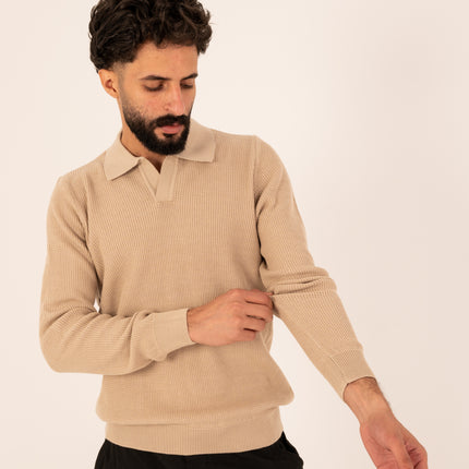 Beige Milano Knit Polo