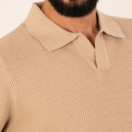 Beige Milano Knit Polo