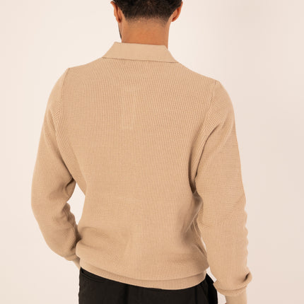 Beige Milano Knit Polo