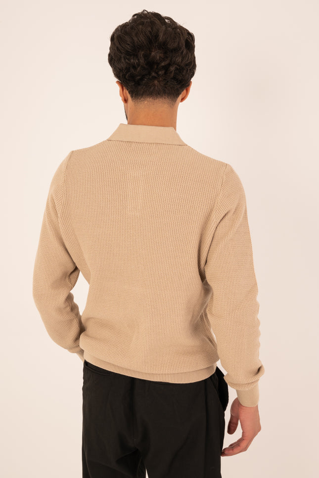 Beige Milano Knit Polo