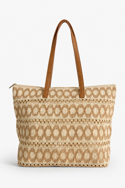 Straw Tote Beige Bag-05
