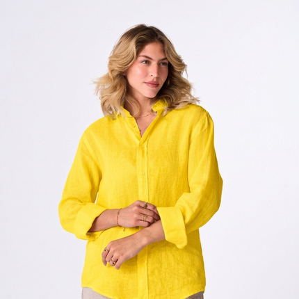 Women's Yellow Linen Shirt