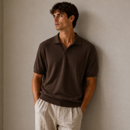 Swiss knitted Brown Polo