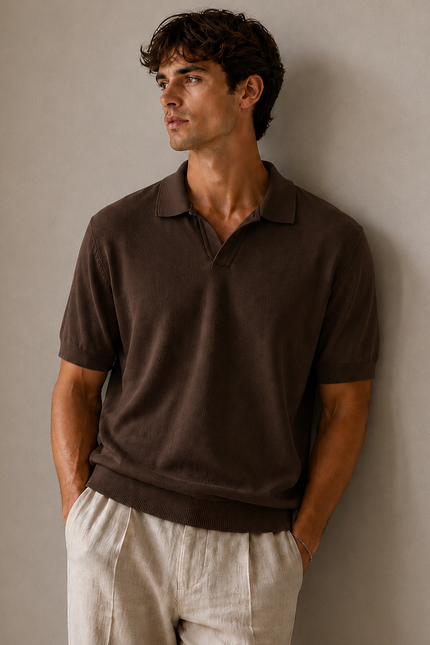 Swiss knitted Brown Polo