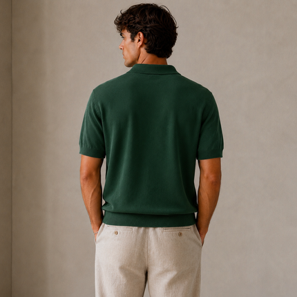 Swiss Knitted Emerald Green Polo
