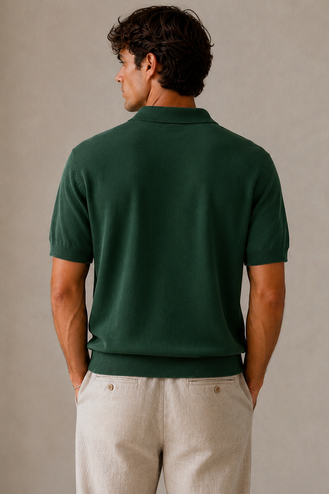 Swiss Knitted Emerald Green Polo