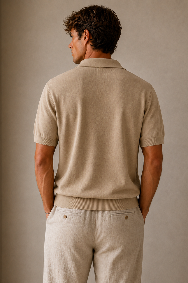 Swiss Zipper Beige Polo