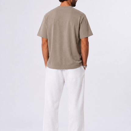 Relaxed Beige Cotton T-shirt