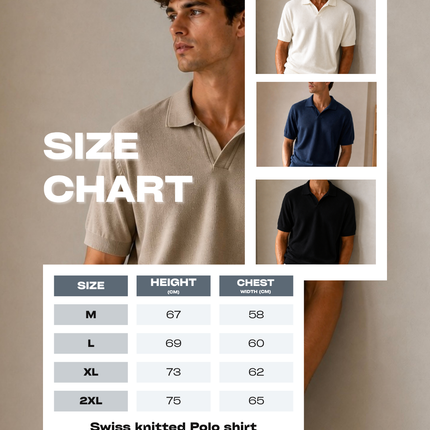 Swiss knitted Black Polo