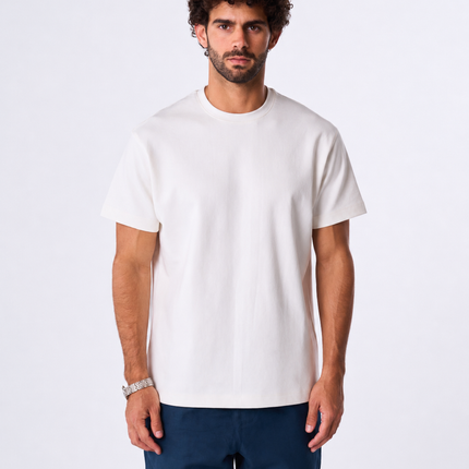 White premium Cotton T-shirt