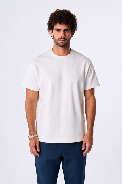 White premium Cotton T-shirt