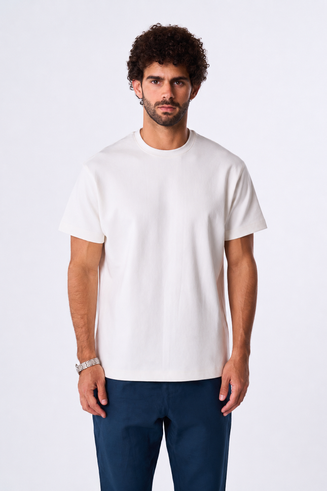 White premium Cotton T-shirt