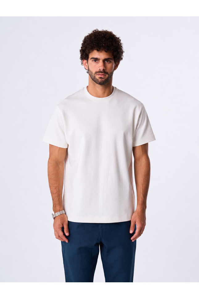 White premium Cotton T-shirt