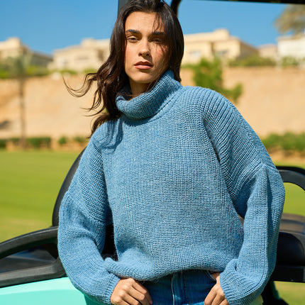 Comfy Turtle Neck Light Indigo
