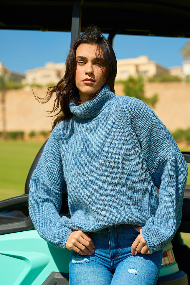 Comfy Turtle Neck Light Indigo