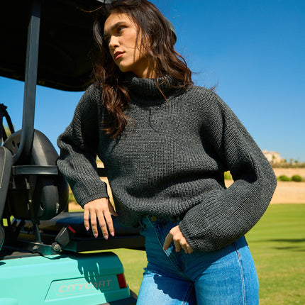 Comfy Turtle Neck Charcoal Black