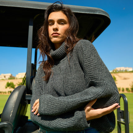 Comfy Turtle Neck Charcoal Black