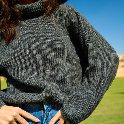 Comfy Turtle Neck Charcoal Black