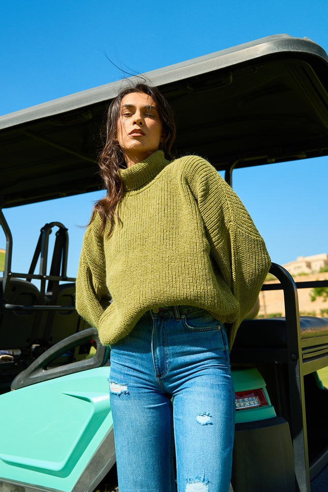 Comfy Turtle Neck Olive Green