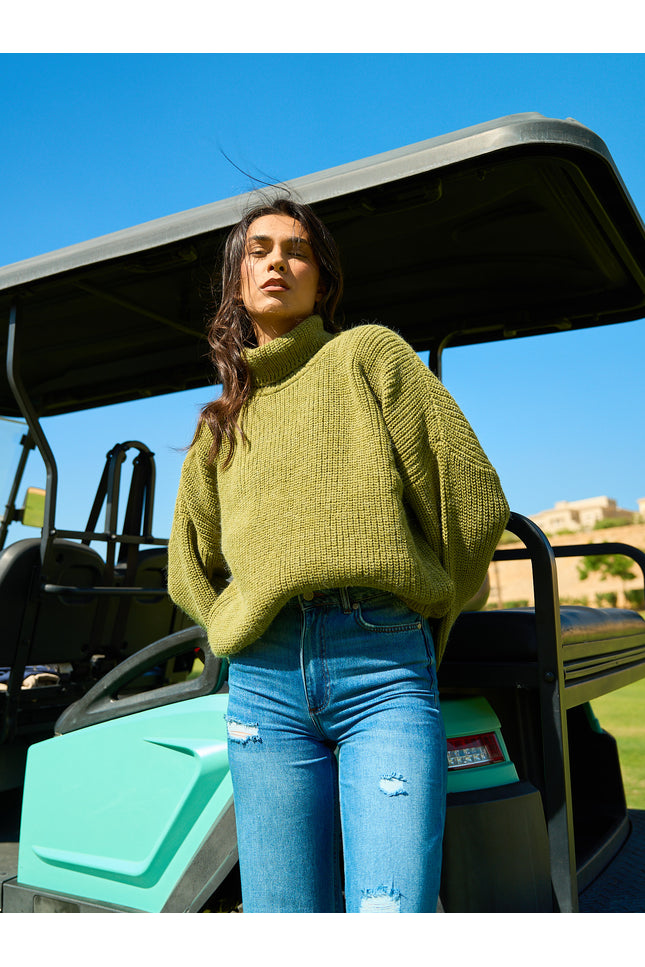 Comfy Turtle Neck Olive Green