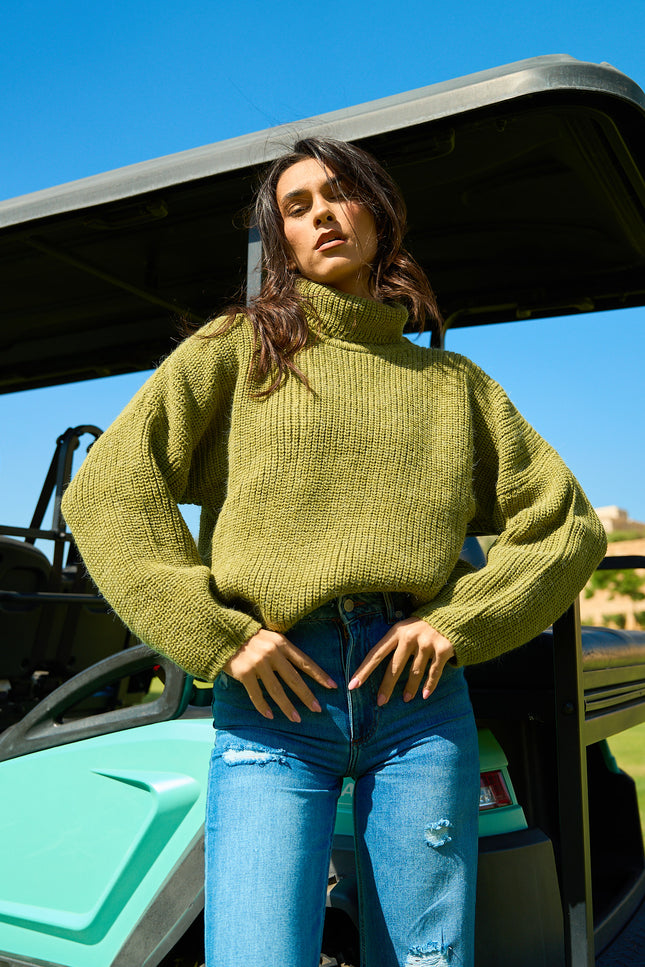 Comfy Turtle Neck Olive Green