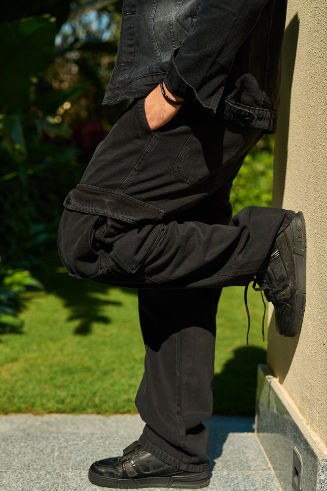 Black Cargo Jeans
